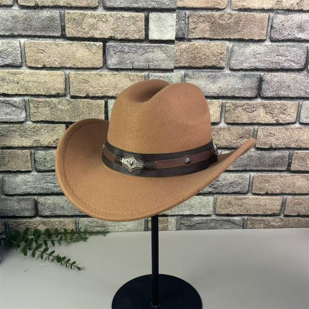 European and American Men's and Women's Autumn and Winter Jazz Cowboy Hats, Ethnic Style, Outdoor Temperament, Gentleman's Word Top Retro Top Hat Tide