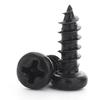 Black Hardened Round Head Phillips Self-Tapping Screws (Sizes: m2.3, m2.6, m3, m3.5, m4)