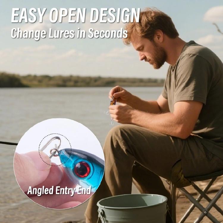 100Pcs Quickly Change Fishing Snapping Clip Hook Snapping Pin Fishing Snapping Swivels Easy Snapping Fishing Hook