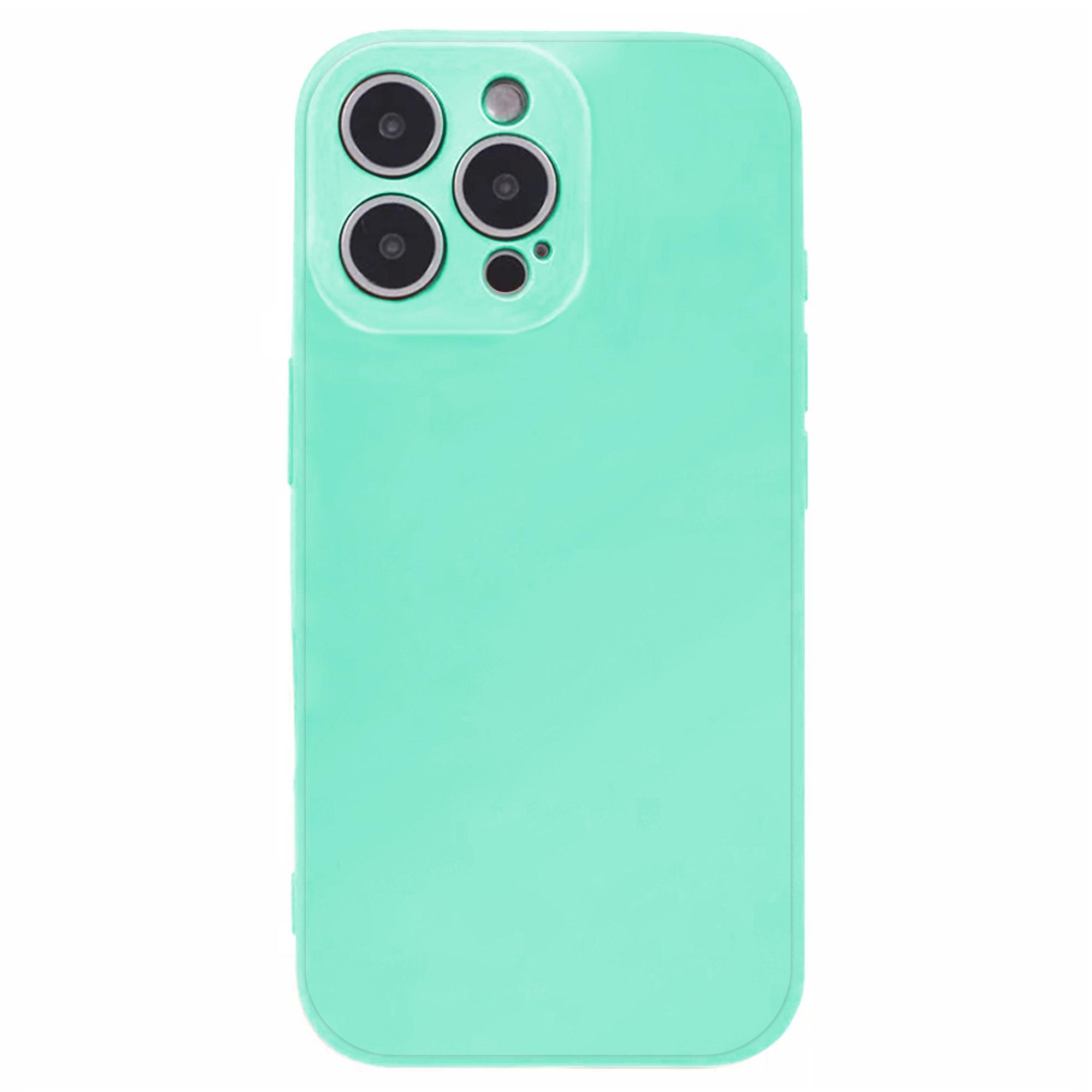 

KALEBOL KLB-TPU003 For iPhone 14 Pro Max Case Anti-Scratch Solid Color TPU Phone Cover Cyan