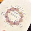 Bracelet Cœur en Cristal Rose Naturel pour Femmes - Design Multi-Perles Inaltérable pour Attirer l'Amour