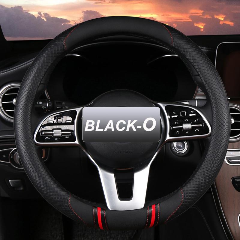 Karcle 38CM Embossed Leather Car Steering Wheel Cover Universal Anti-Slip Car Steering Wheel Protective Fit Most Cars Suvs
