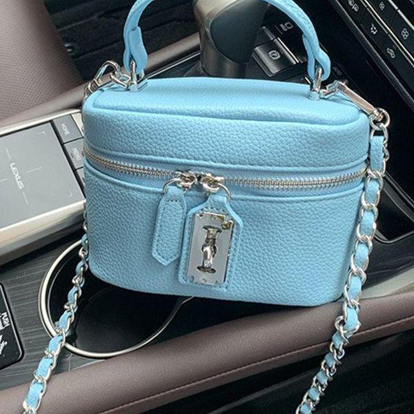 Damen Sommer Macaron Ovale Handtasche: Modische Schulter- & Umhängetasche mit Lychee-Muster