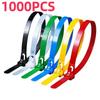 5/1000Pcs Reusable Cable Ties Cable Lock Loop Nylon Ties Removable Minimalist Recyclable Mixed Colours Black White Cable Ties