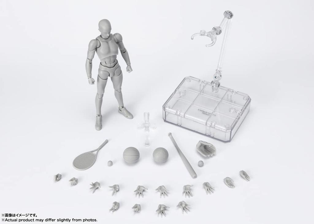 TAMASHII NATIONS Edition DX SET Color Approximately 150mm PVC ABS Painted Movable Figure BAS64933 S.H.Figuarts Body-kun -Sports- (Gray Ver.) &