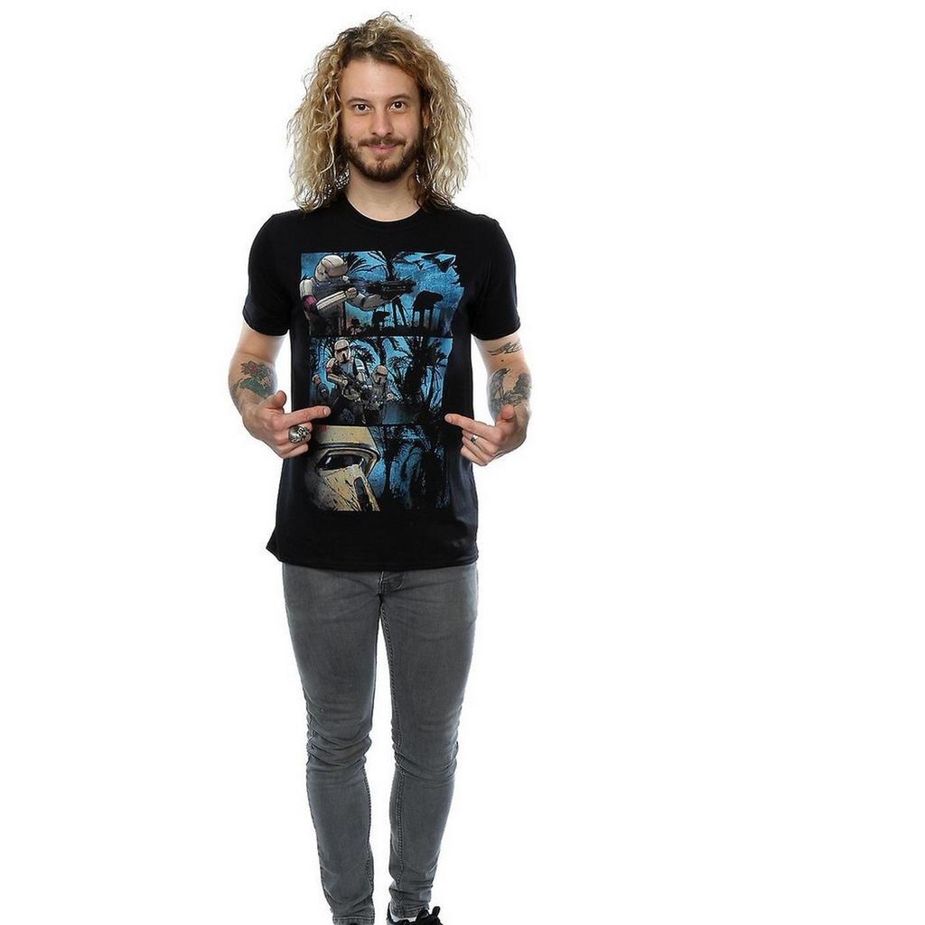 Star Wars: Rogue One Mens Shoretrooper Comic Strip Cotton T-Shirt