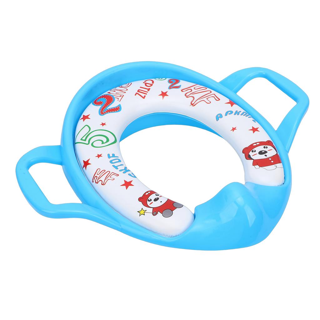 Baby Potty Training Seat for Boys Girls Toddler Potty Seat Soft Cushion with Non Slip Base Handles Splashing Guard Blue