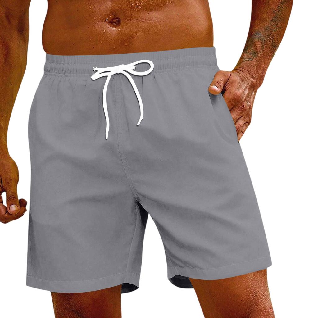 Men's Fashion Elastic Waist Drawstring Shorts Casual Pants