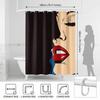 Vintage Pop Art Sexy Red Lips Shower Curtain, Comic Girl Face Bathroom Decor, Modern Retro Fashion Fabric Bathroom Curtain