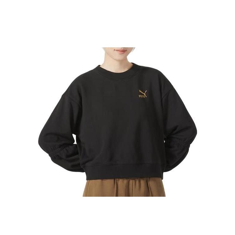 

Puma Круглый вырез с принтом дышащая повседневная толстовка с длинным рукавом женская толстовка черная 625251-01 XL