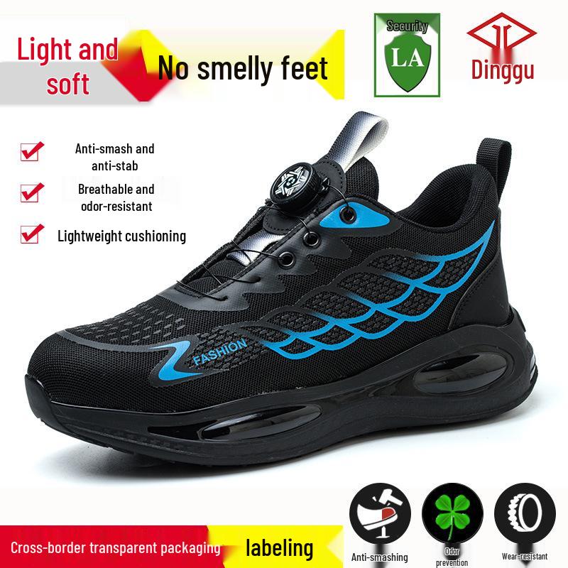 

Men s Lightweight Lace-Free Work Shoes: All-Season, Anti-Smash, Anti-Puncture, Slip-On Design