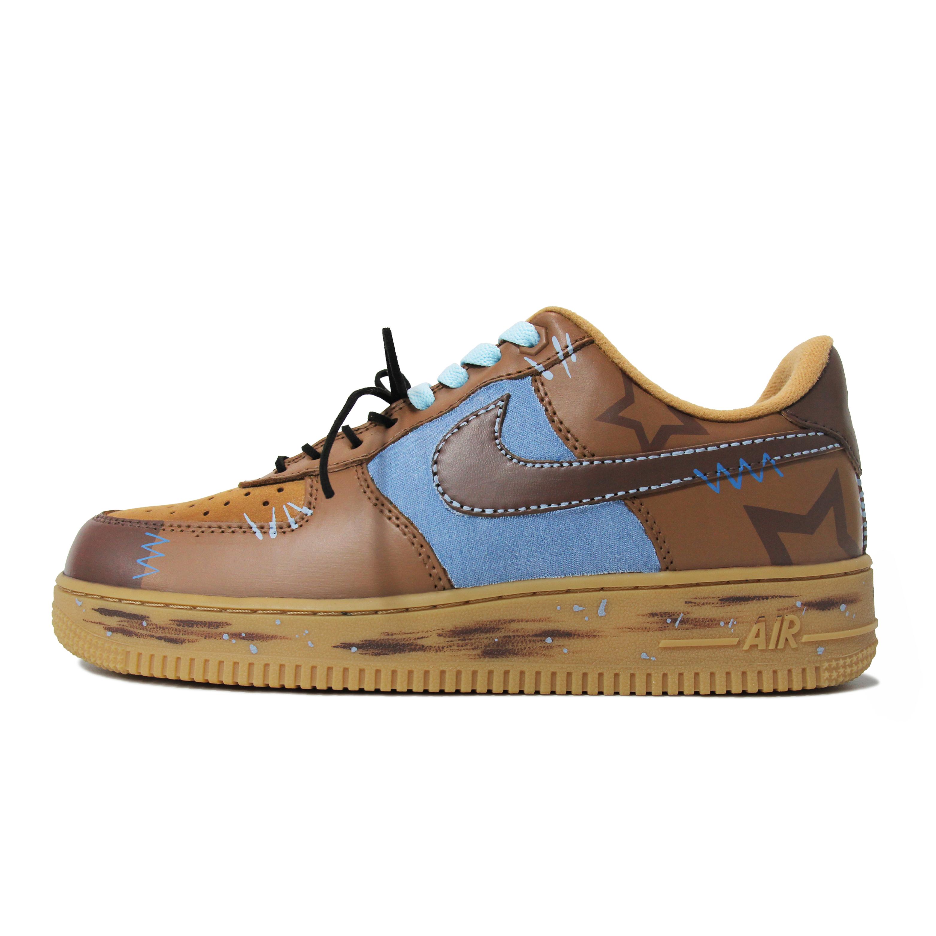 

Nike Air Force 1 Skateboard Shoes Unisex Low Top Brown Blue CJ9179-200(Team1492-) 43