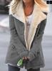 Women's Lapel Sherpa Lined Denim Jacket Straight Fit Urban Style Warm Fleece Winter Outer Coat