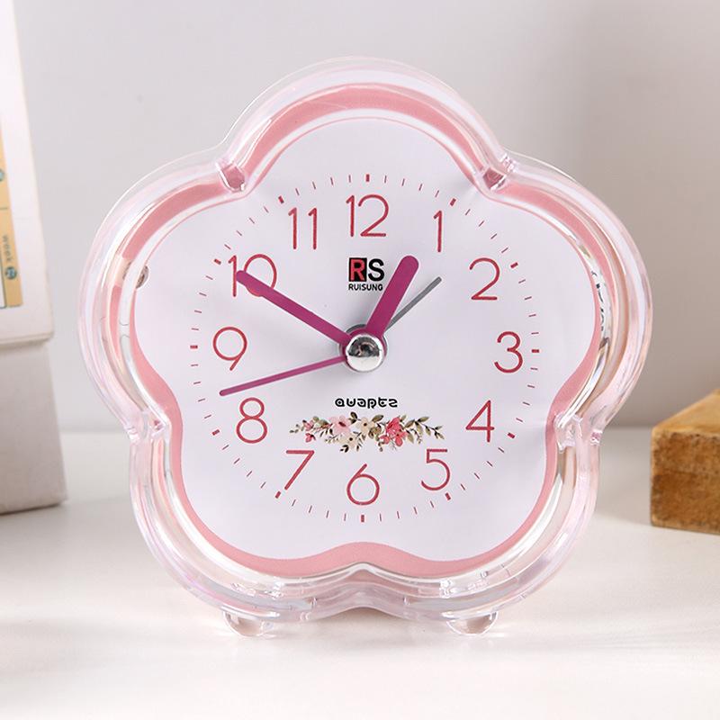 

Креативный новый милый прозрачный будильник с цветком, детский студенческий будильник для пробуждения, настольные часы для спальни, общежития, кабинета