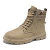Men's High-Top Outdoor Work Boots – Autumn Mountaineering and Motorcycle Shoes, Trendy Labor Protection Footwear