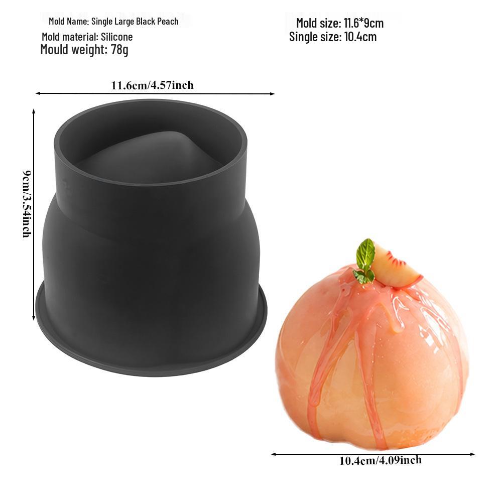 3D Fruit Mousse Silicone Cake Molds: Pear, Apple, Pineapple, Peach, Durian, Raspberry.