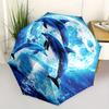 Dolphins Moonlight Theme 8 Bone Hand Automatic Folding Fashion Umbrella, Compact and Portable Design, A Perfect Gift for Birthday, Christmas