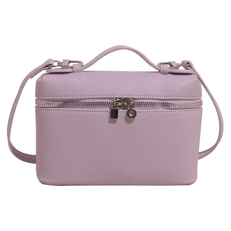 Textured lunch box bag messenger small bag handbag trendy women's bag high-end commuter messenger bag women