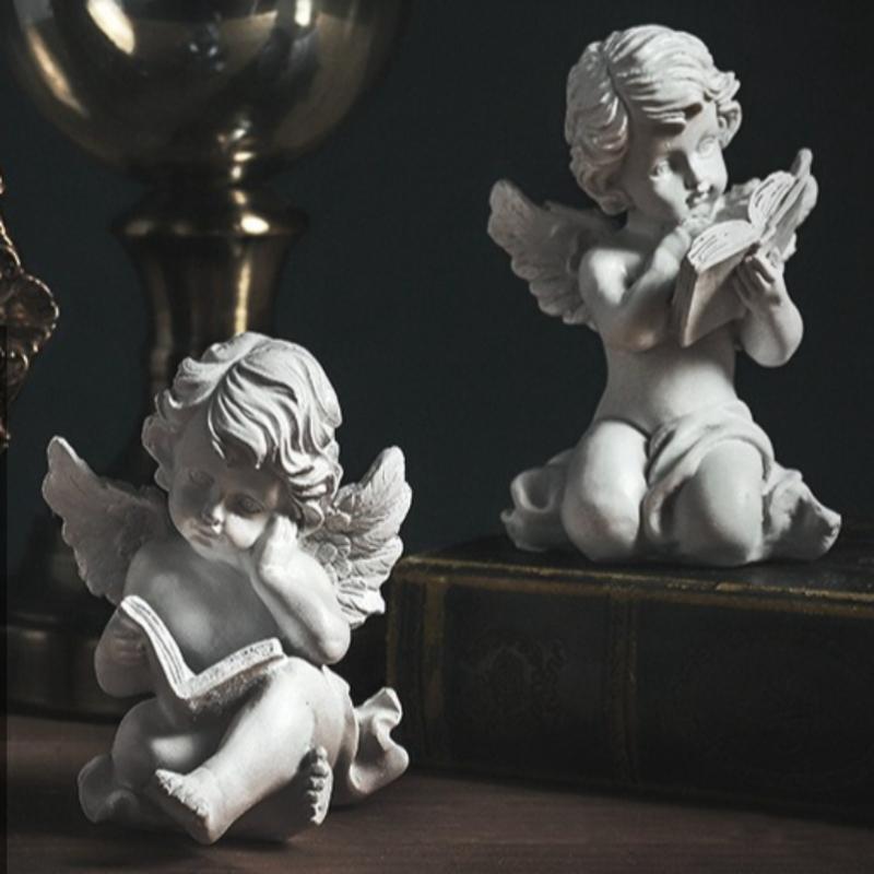 Home Decor Resin Angel Sculpture American Style Statue for Living Room Tabletop Desktop Office Decorations Ornament Gift Ideas