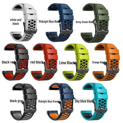 Correa de silicona transpirable bicolor para reloj Suunto 9/7 para D5 y Spartan Sports, 24 mm