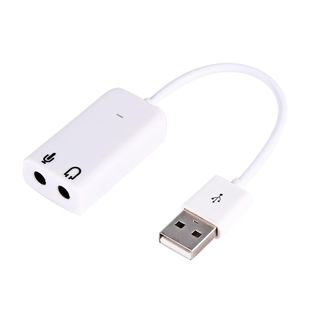 White USB 2.0 Channel Virtual 7.1 Effect Xear 3D Audio Sound Card Adapter For XP