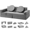 Play Couch, 15pcs Modular Kids Nugget Couch, Toddler Foam Sofa Couch with High-density 25D Sponge for Playing, Creativing, Sleeping, Imaginative Kids