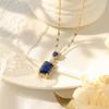 Women's Japanese-Korean Style Zircon Emerald Jewelry Set: Necklace, Ring, Earring, and Elegant Clavicle Chain