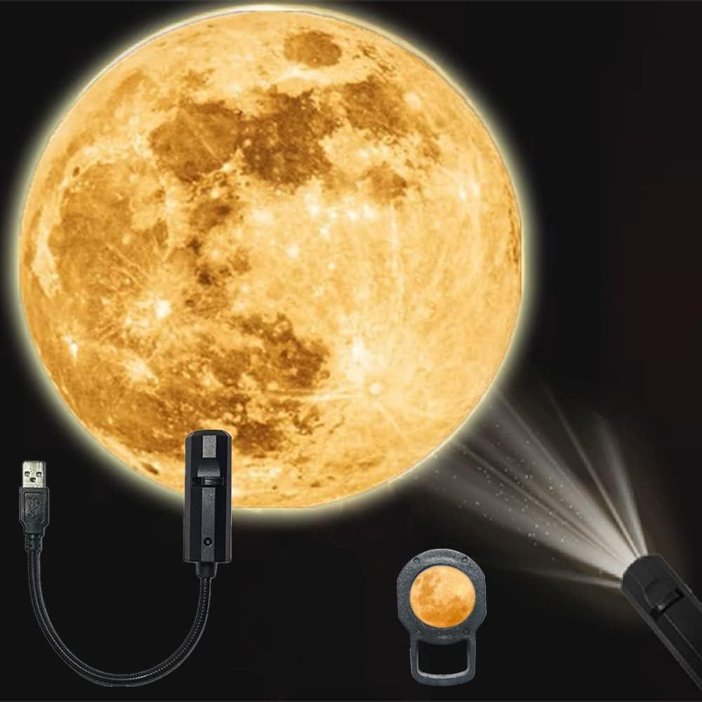 USB-betriebene 360° drehbare Projektorlampe: Kompaktes Nachttischlicht für das Schlafzimmer