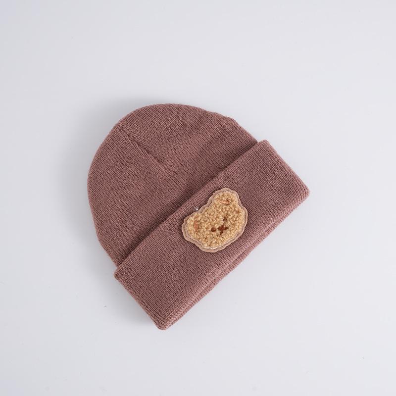 Korean Cartoon Bear Baby Hat Winter Warm Knitted Newborn Boys Girls Cap Soft Infant Toddler Hat Kids Caps Bonnet