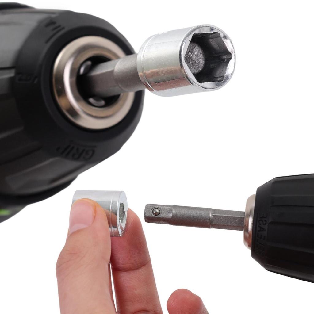 Hexagonal Socket Sleeve Conversion Head Kit 1/4-inch Metric Socket Spanners Nut Removal Wrench Tools 5/6/7/8/9/10/11/12/13mm