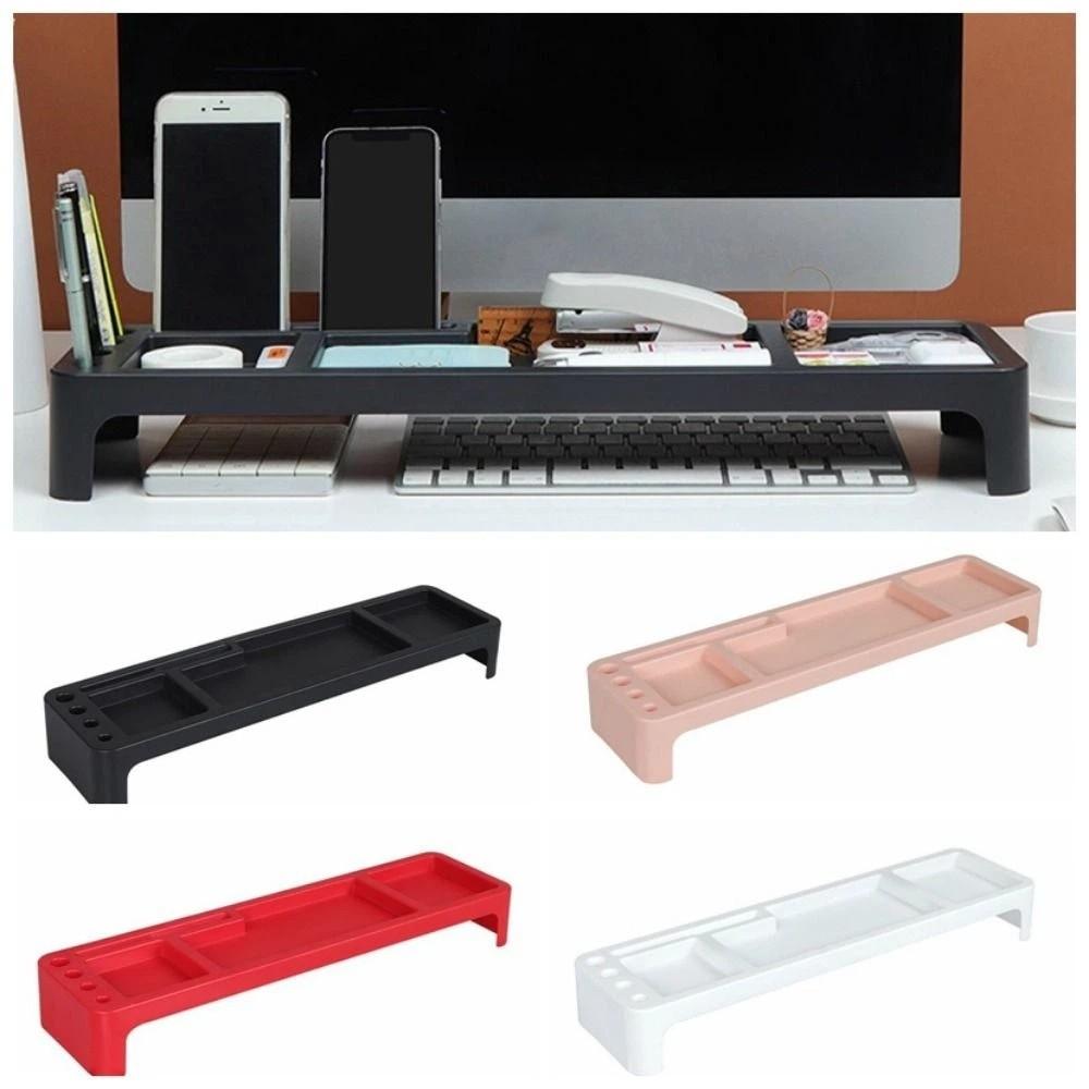Multifunctional Tabletop Storage Shelf ABS Desktop Organizer Rack Computer Stand Office