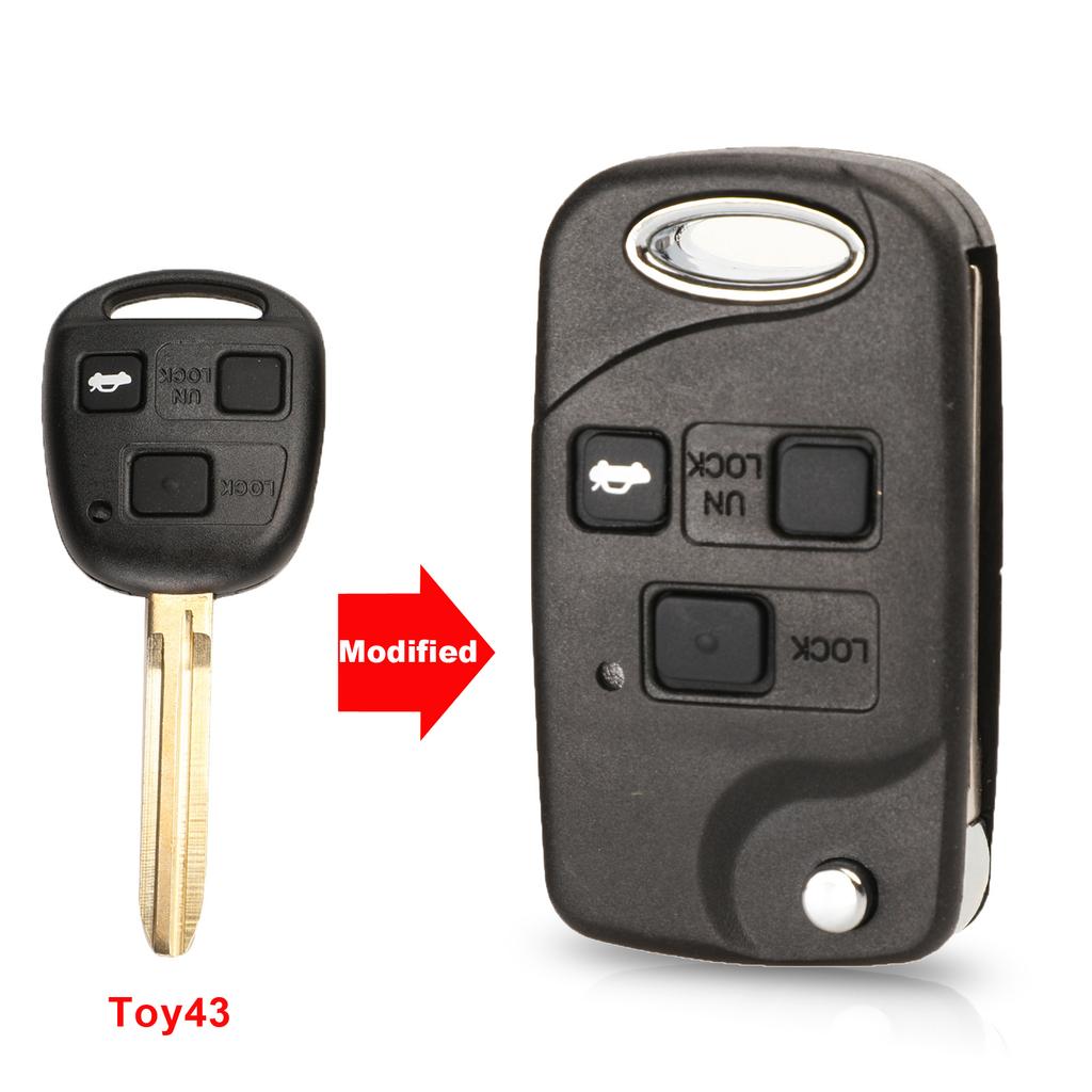 Jingyuqin Telecomando Pieghevole a Scatto Guscio Chiave Auto per Toyota Yaris Carina Corolla Avensis Copertura Toy43 Toy47 Toy48 Con Pulsanti