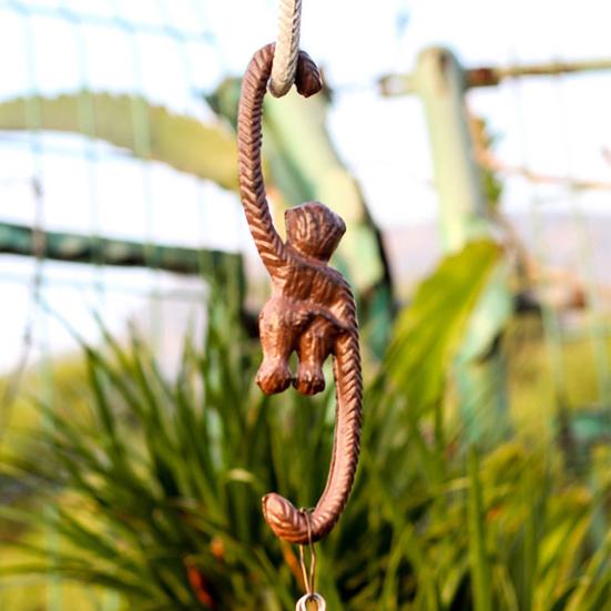 Monkey Shape Plant Bracket Anti-deform Iron Wind Chimes Wall Plant Hook for Yard