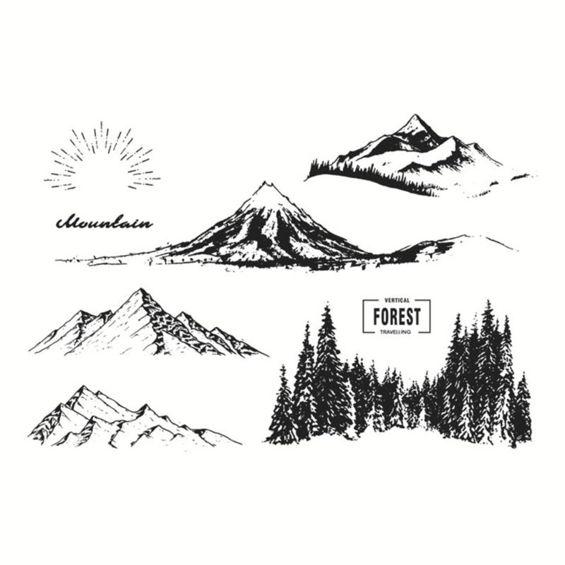 

Snow Mountain Clear Stamp Card Making Transparent Stamp Silicone Photo Album 1