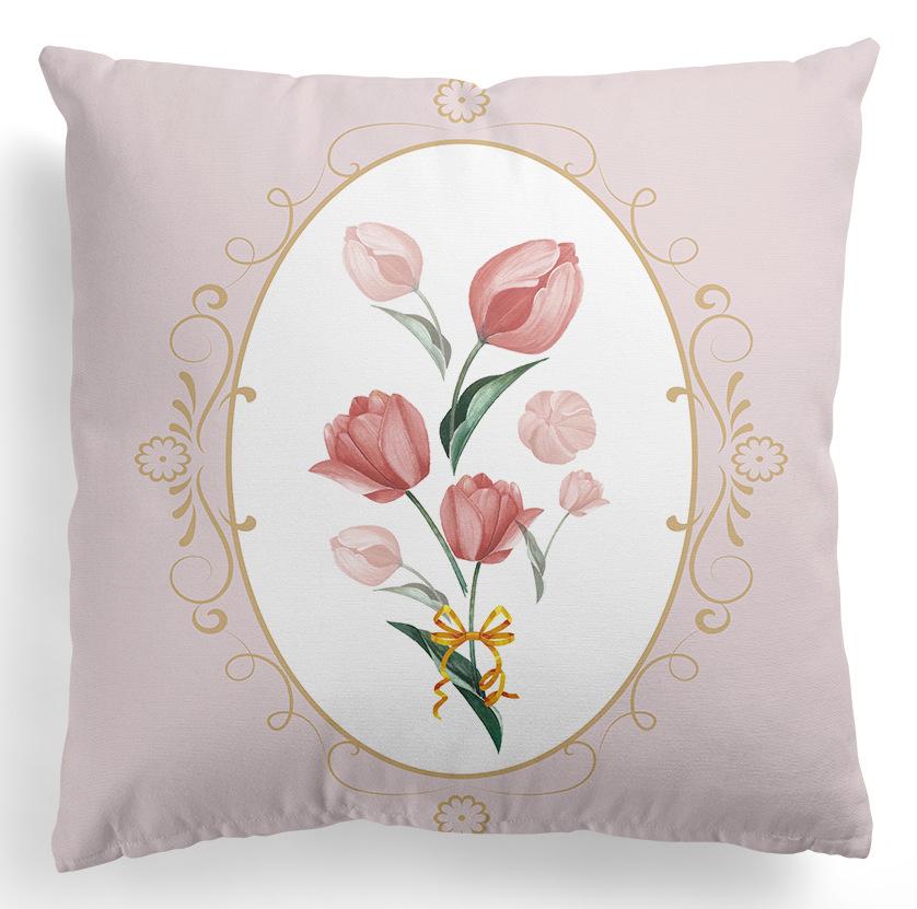 European-style Flower Pillowcase, Retro American Rose Flower Printed Pillow and Cushion Cover