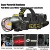 Dual Laser Rechargeable Head Flashlight Led Headlamp High Power Headlight Waterproof  Super Bright Head Torch