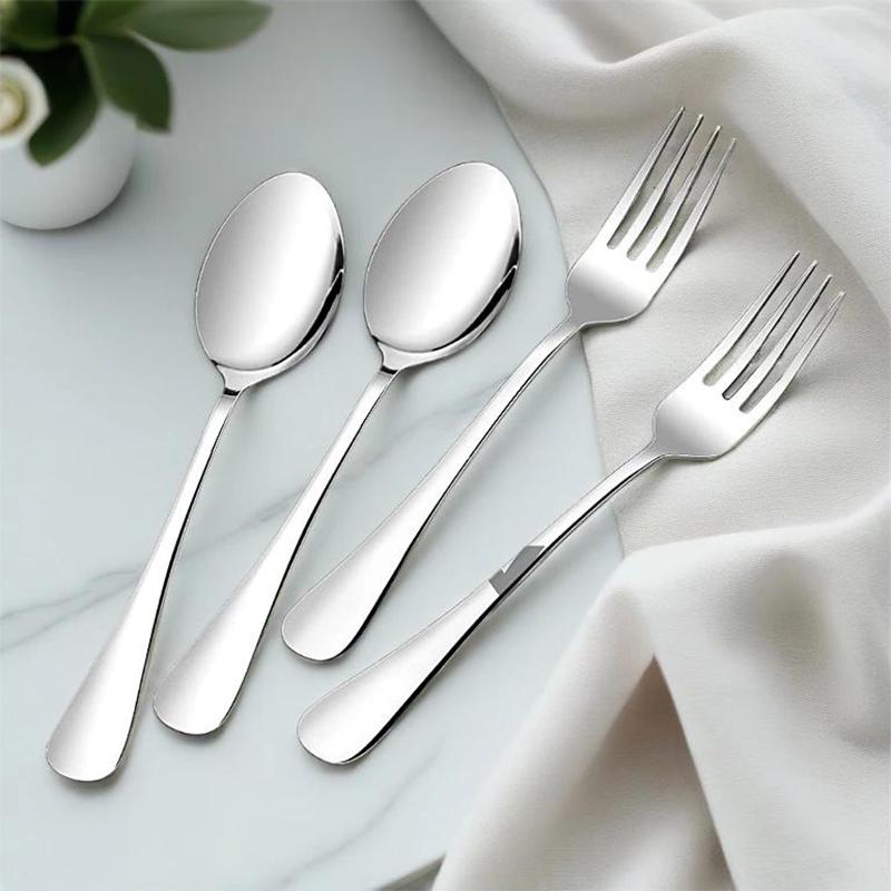 Juego de Cubiertos Elegante Europeo de Acero Inoxidable, Juego de Cucharas y Tenedores