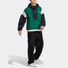 adidas Originals Colorblock Long-Sleeve Hooded Sports Jacket for Men, Dark Green