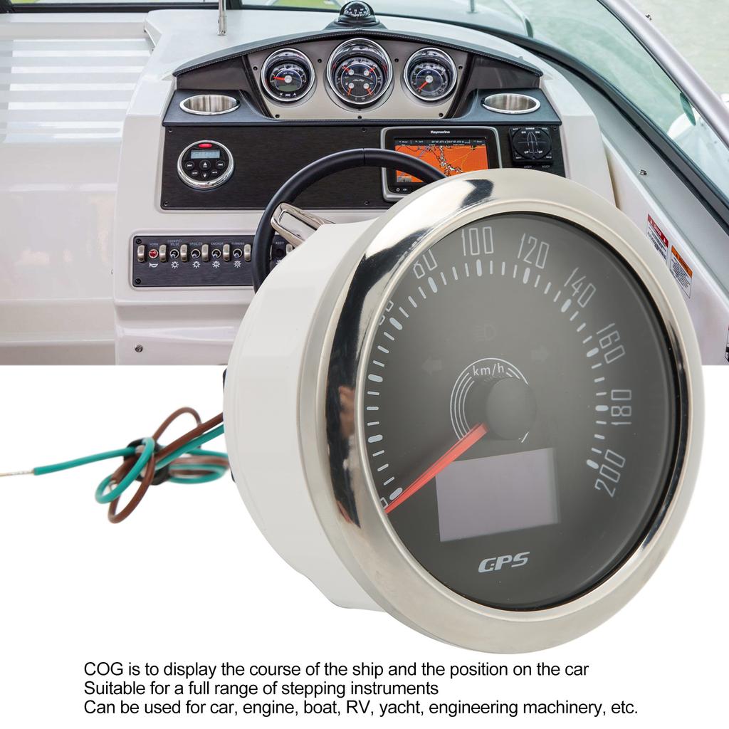 85mm GPS Speedometer with Turn Signal Light 0‑200KMCelsiusH   7 Color Backlit for Car RV Ship