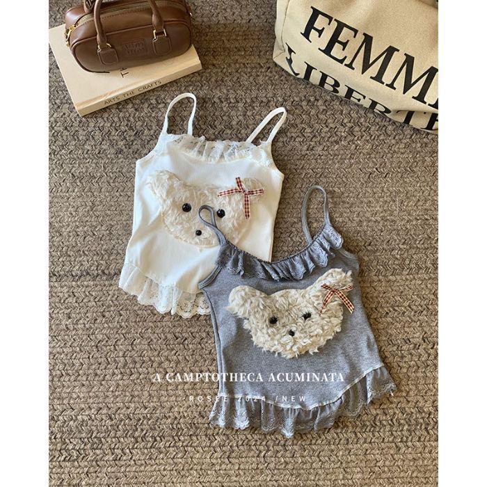 

Очаровательная майка для щенка - Мягкая, пушистая с рисунком щенка и бантиком! Такой милый и чистый~ One Size серый