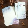 6pcs/set Wash Painting Envelopes Letter Pads Vintage Letter Paper Note Pads Wedding Party Supplies Korean Stationery Office