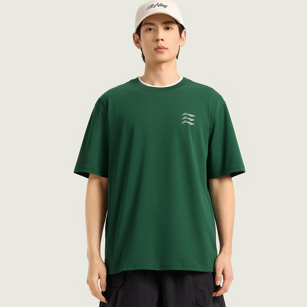 Li Ning Sports Lifestyle Series Simple Comfortable Pullover Round Neck Versatile Casual Loose Short Sleeve T-Shirt Men tops ATSW355-8
