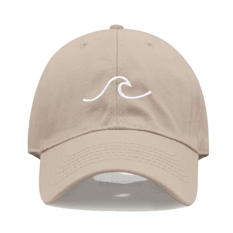 Men'S Baseball Cap Women'S Washed Cotton Waves Embroidery Embroidery Dad Hat Sport Golf Caps For Man Sun Hats Dropshipping