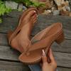 Summer New Foreign Trade Large Size Slippers Women's European and American Flip Toe High Heel Thick Heel Casual Wear Beach Women's Sandals