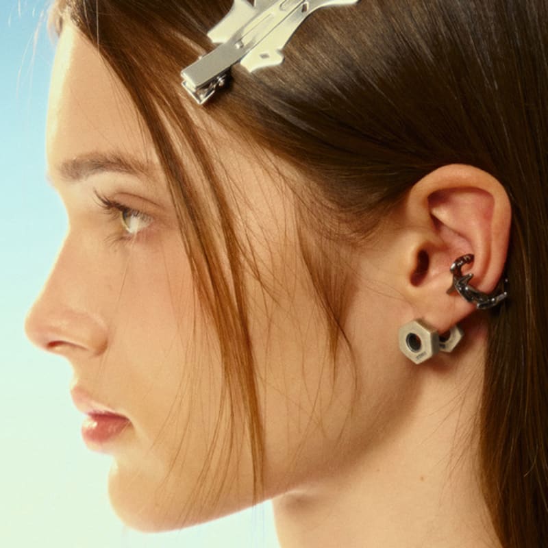 SENTIMENTS NO.542 [SILVER] SURFBOARD DIAMOND HAIR PIN 2set