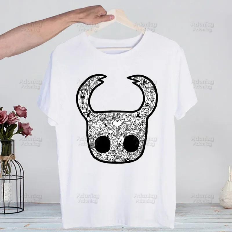 Hollow Knight Game Shirt Funny Vintage Crew Neck Men's Hollow Knight Anime T-Shirt Women Top Tee Streetwear