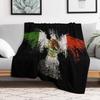 Mexican flag Eagle Throw Blanket Warm Plush Fuzzy Blanket for Living Room