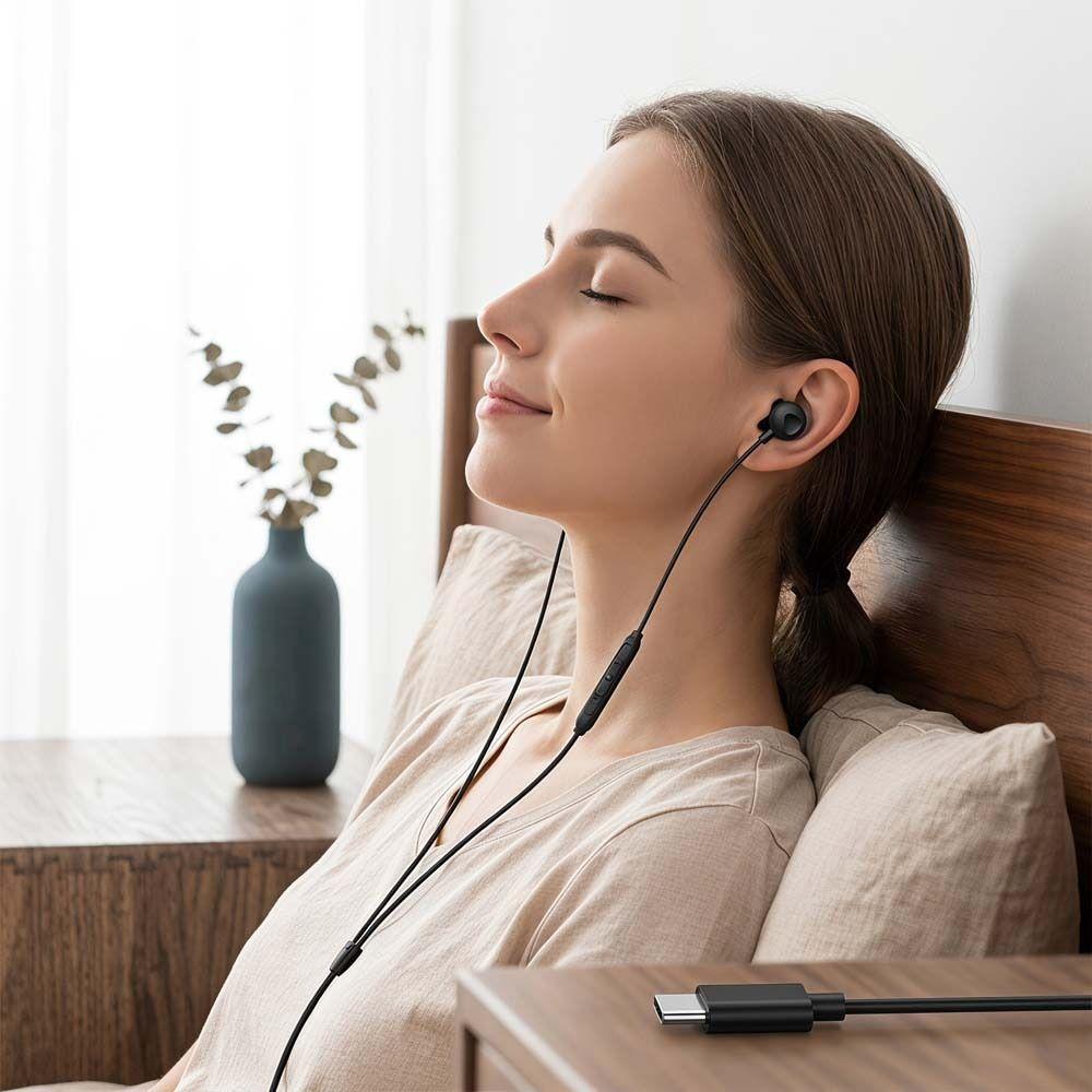 High Sound Quality Sleep Earphones Type C In-Ear Headphones Wired Earphones Mobile Phone Use