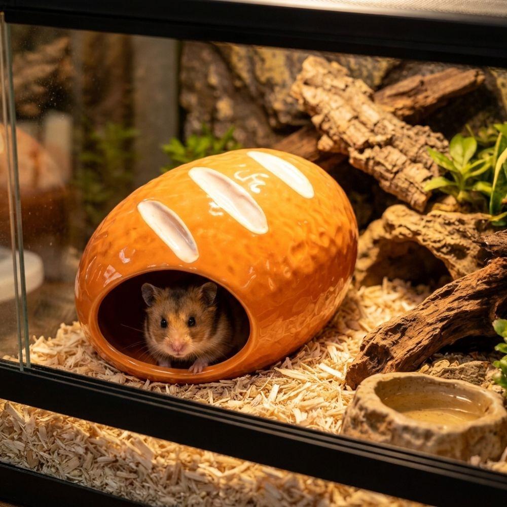Cooling Bread Shaped Reptile Hideout Anti-slip Fish Spawning Cave Pet Habitat Cave Reptile Cage