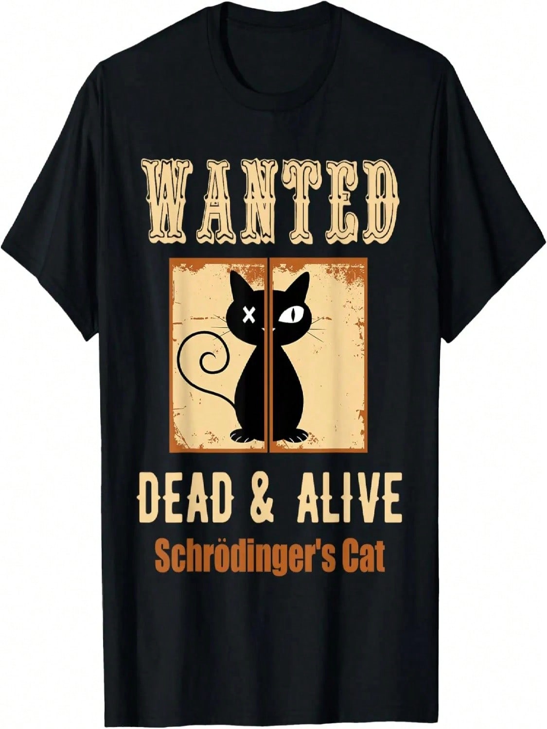 Schroedinger s Cat Science Graphic Wanted Dead & Alive Quote T-Shirt S разноцветный